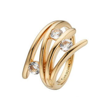 Christina Jewelry & Watches - Balance Love ring - forgyldt sølv m/ topas 800-4.1.B